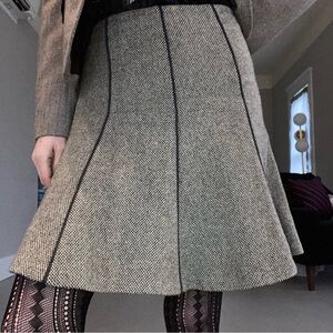 Ralph Lauren fall tweed wool short flare trumpet skirt sz 0